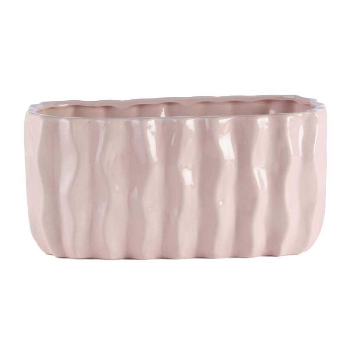 VASO ROSA CERAMICA EST 21X11.9 H.10.5